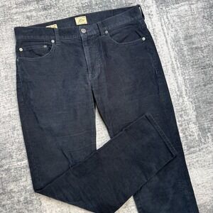 J Crew Corduroy Pants Mens 32x30 Navy Blue 484 Slim Fit 5 Pocket Jeans Fine Wale
